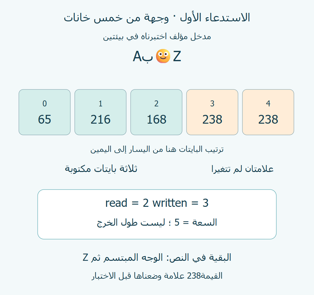 وجهة تجربتنا ذات خمس خانات:65 و216 و168 مكتوبة، ثم علامتان238 بقيتا دون تغيير.