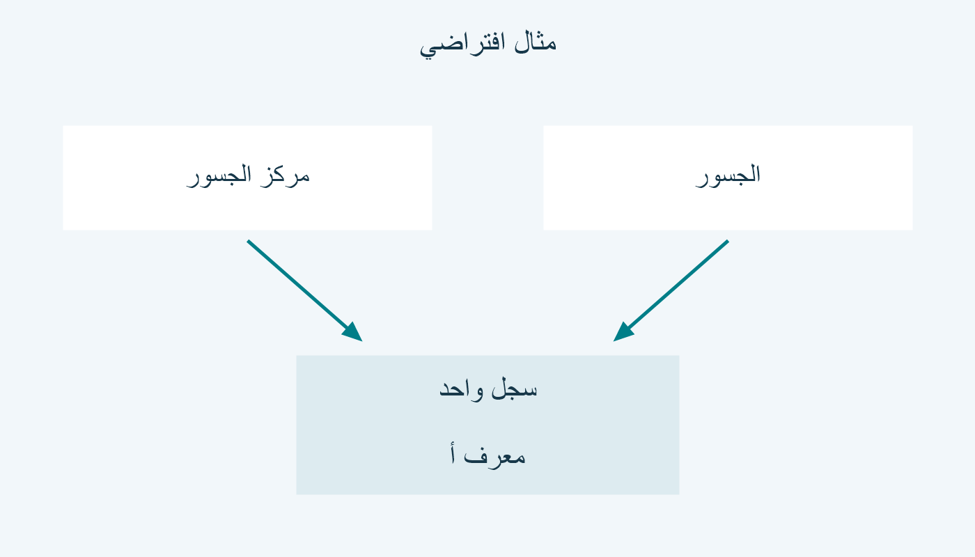 اسمان افتراضيان يشيران إلى سجل مؤسسة واحد.