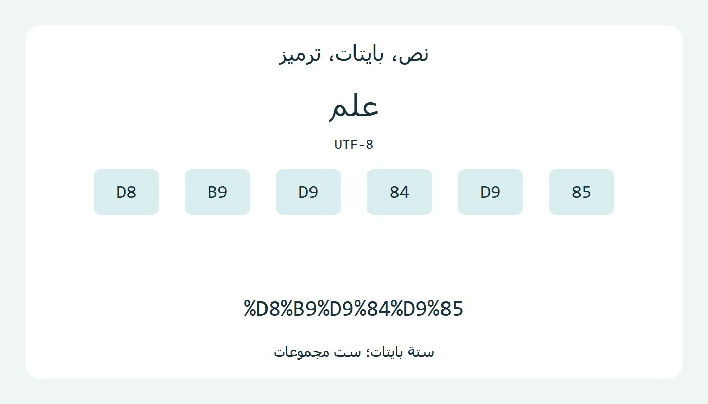 كلمة وبايتاتها وترميزها