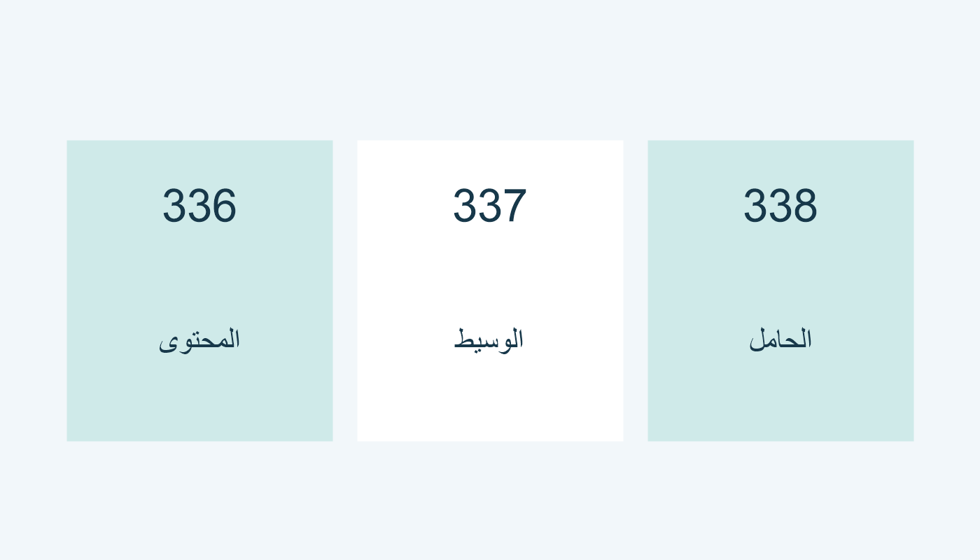 336 للمحتوى، 337 للوسيط، 338 للحامل.