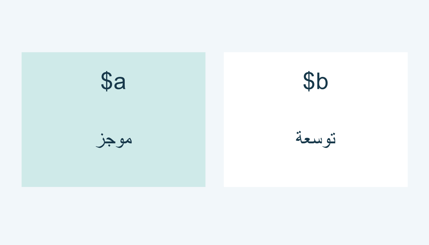 الموجز في a والتوسعة في b عند تمييز مستويات التفاصيل.