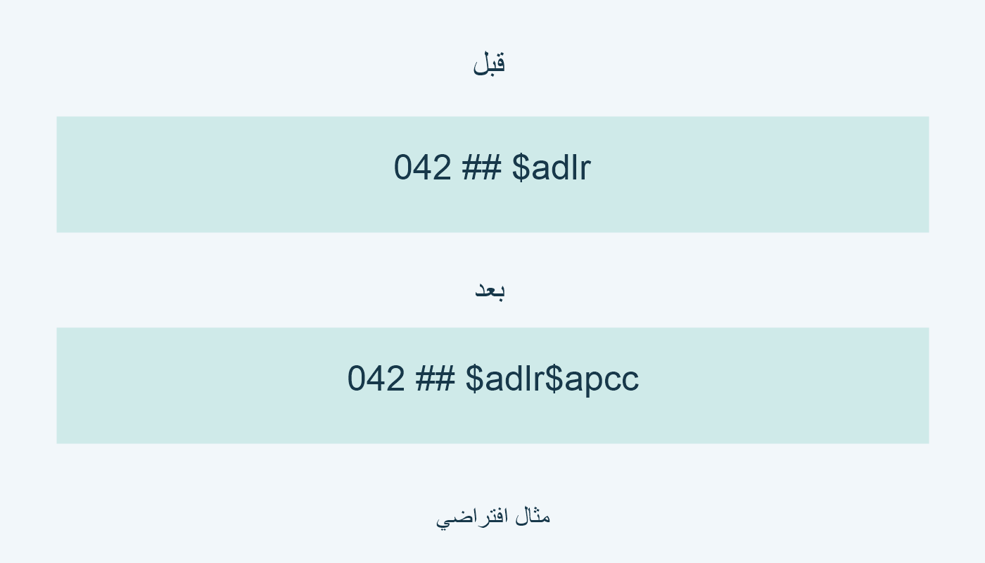 حقل واحد قبل إضافة pcc وبعدها.