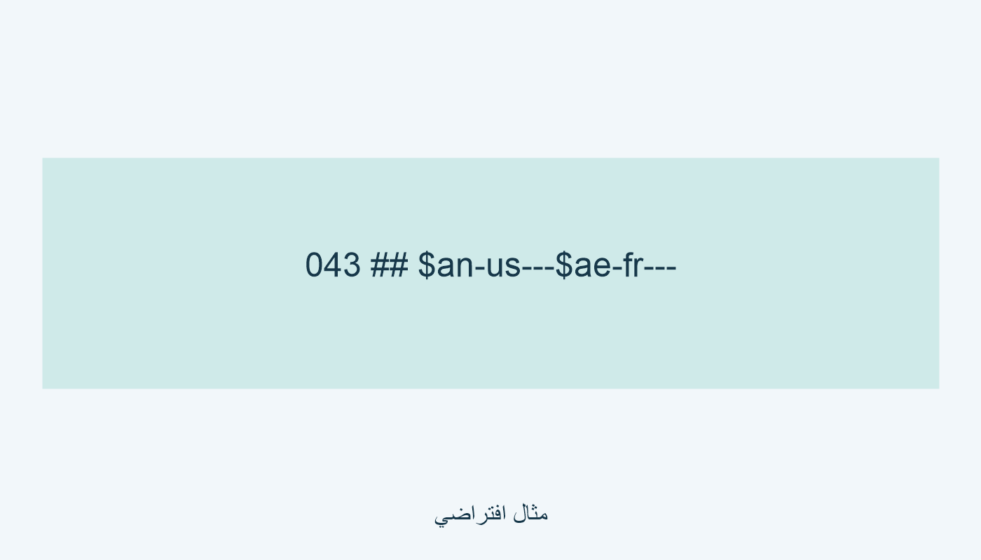 حقل 043 برمزين كاملين وحقلي a.