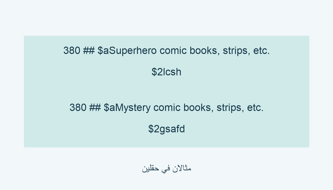 مثال Superhero مع lcsh؛ مثال Mystery مع gsafd.