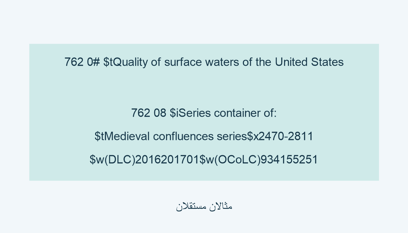 مثال العبارة الثابتة ومثال النص الخاص مستقلان.