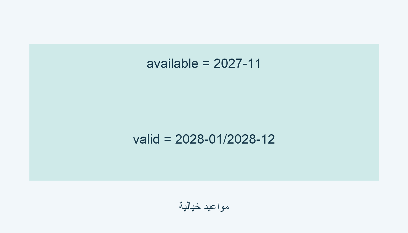 دليل خيالي متاح في نوفمبر 2027؛ صلاحية خلال 2028.