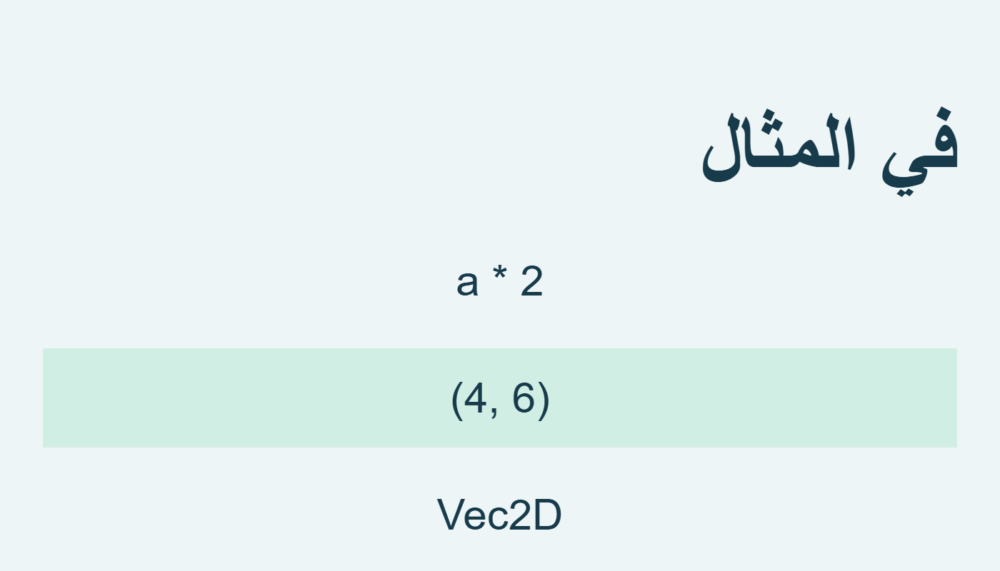 ضرب المتجه في العدد يعيد متجهًا