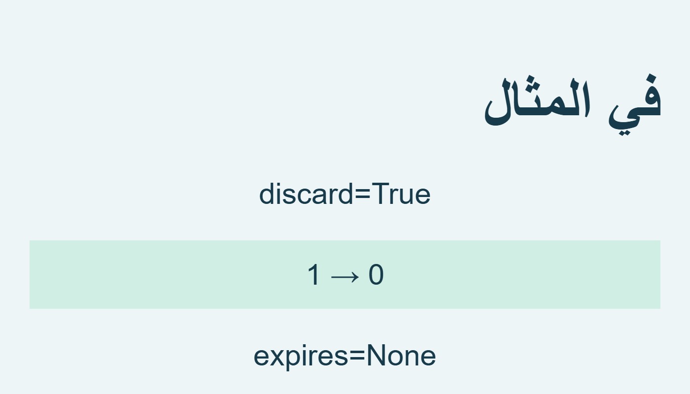 علم discard صحيح والعدد ينخفض