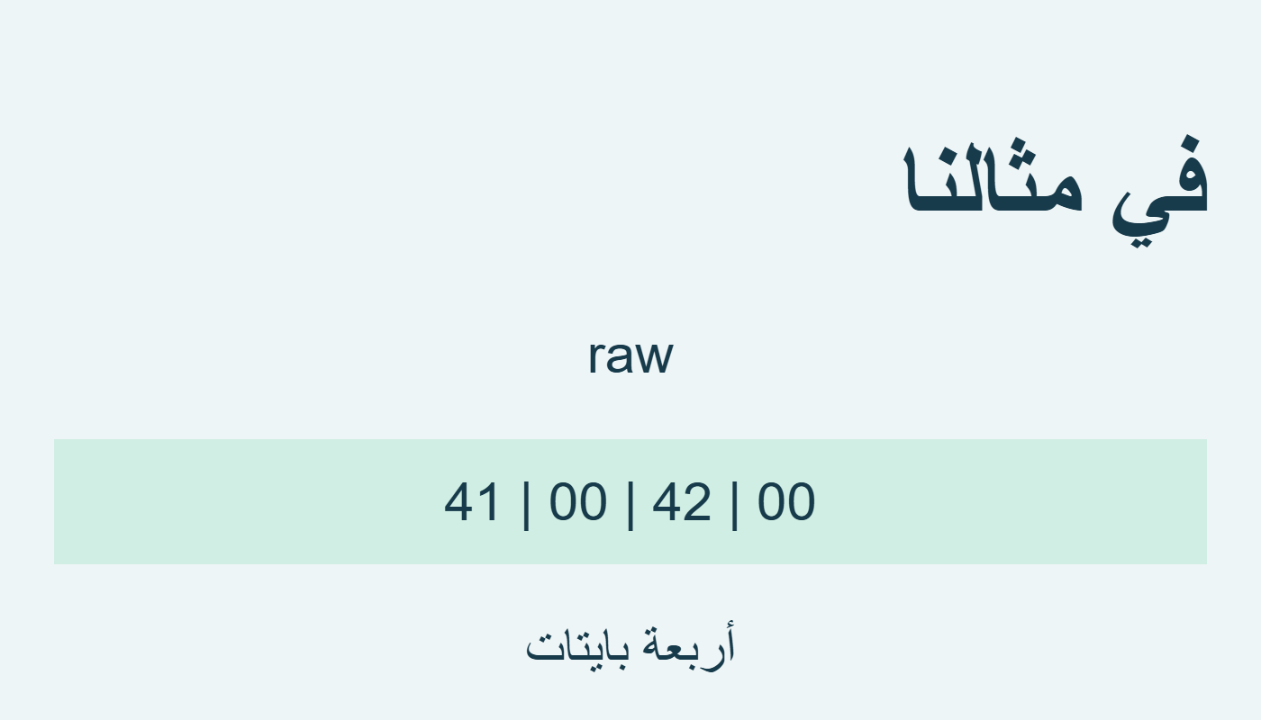 raw تضم أربعة بايتات
