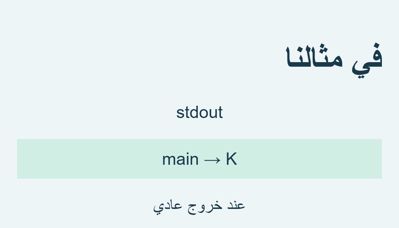 يبقى K بعد main