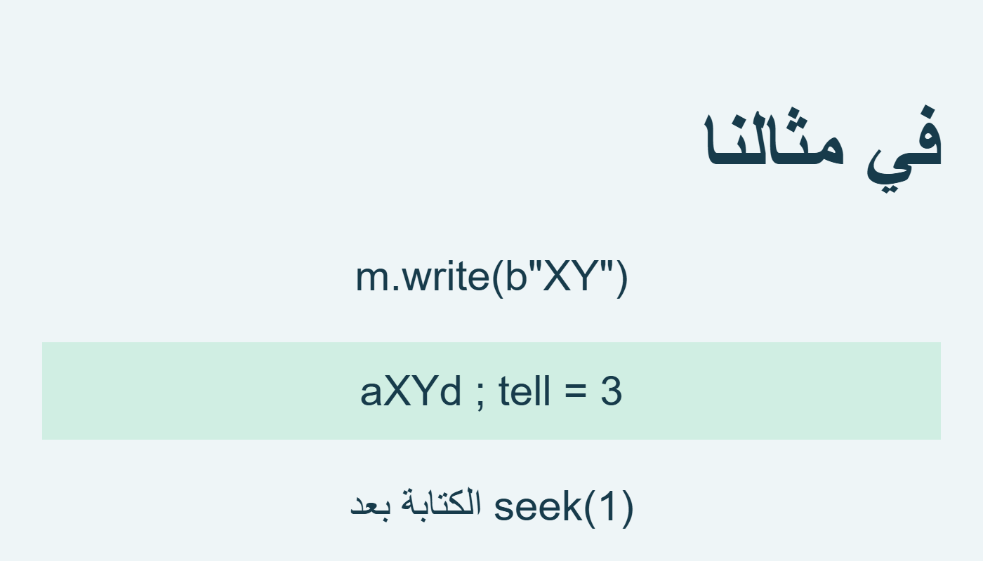 write تحرك الموضع إلى ثلاثة