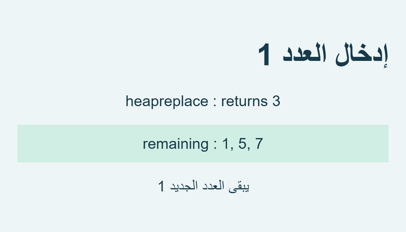 إرجاع الثلاثة وبقاء الواحد وخمسة وسبعة