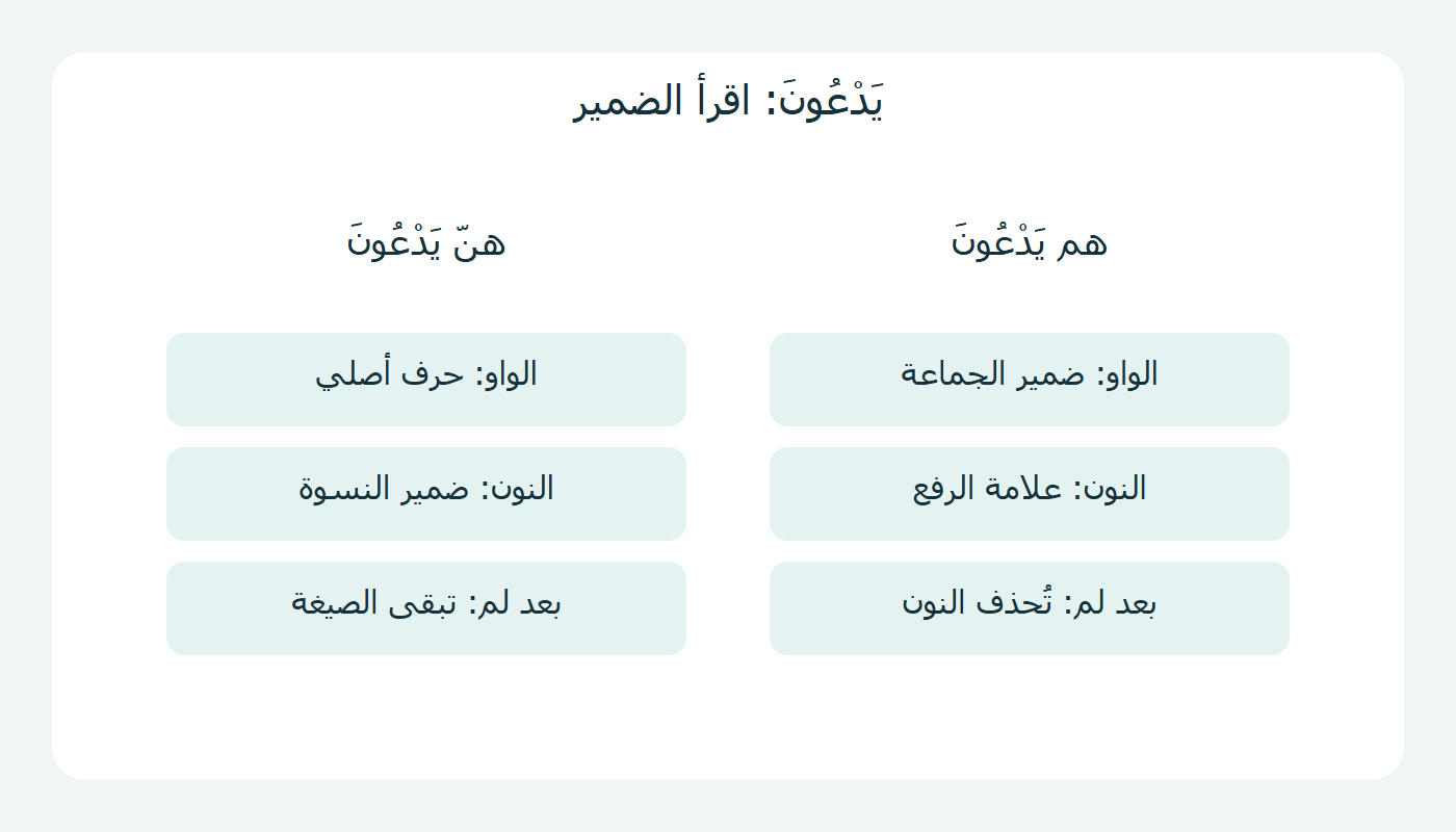 وظيفتا الواو والنون في يدعون