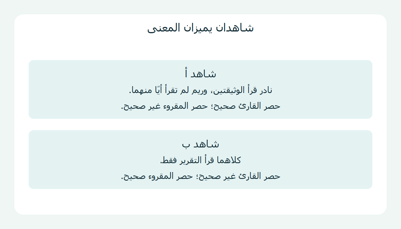 شاهدان يميزان مجال الحصر