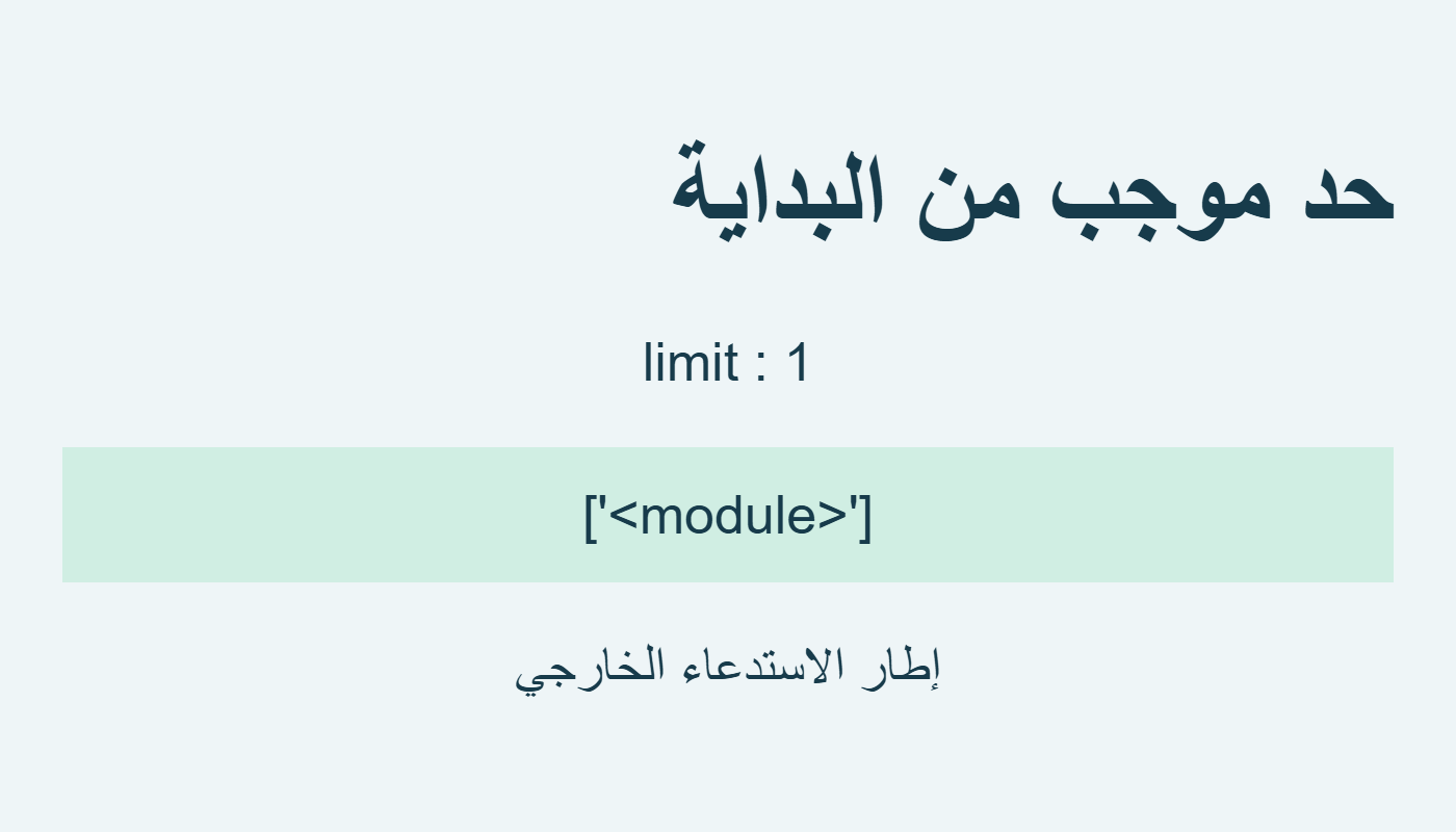 إطار أول مع حد موجب