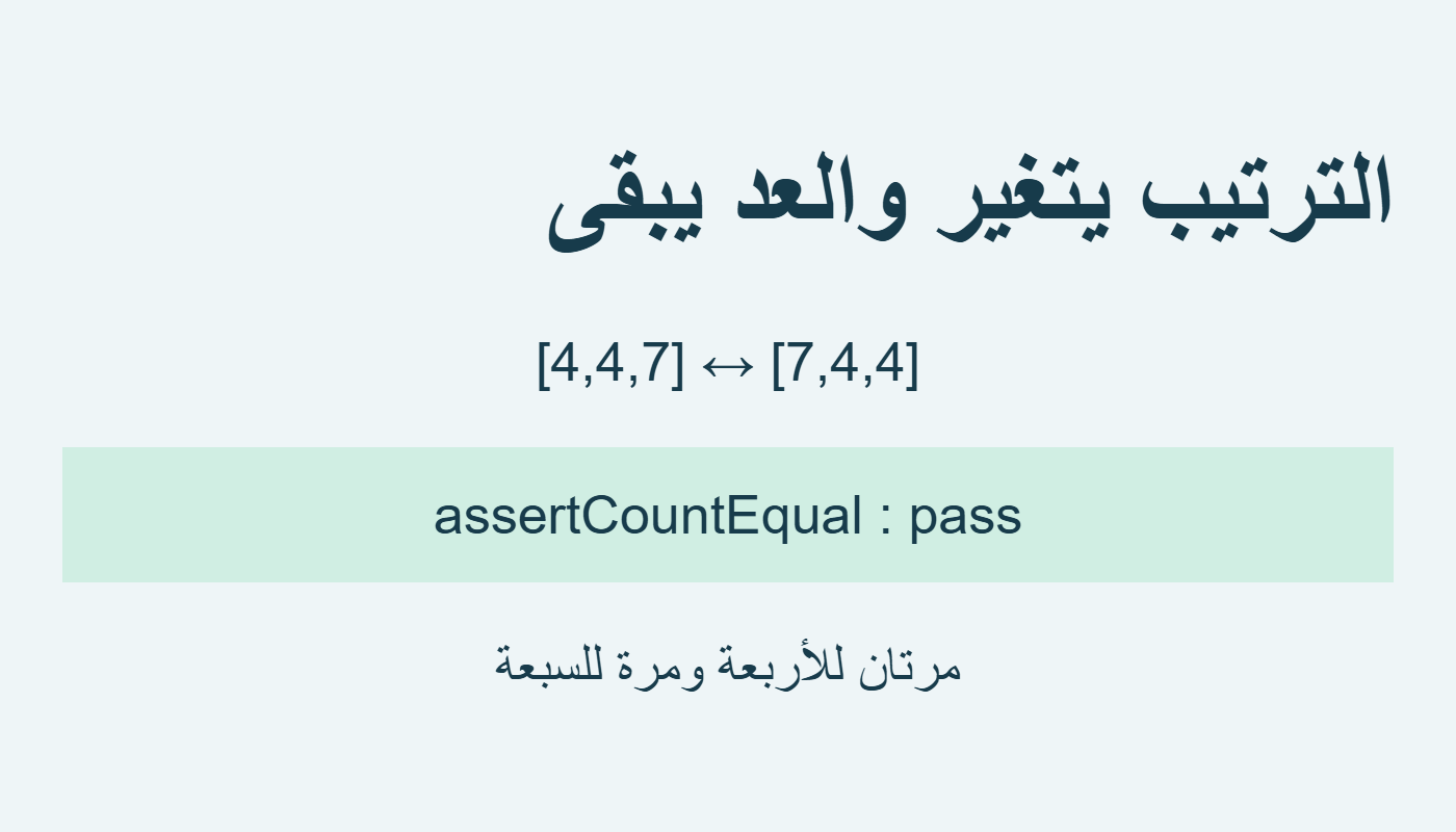 نجاح تساوي التكرارات مع ترتيب مختلف