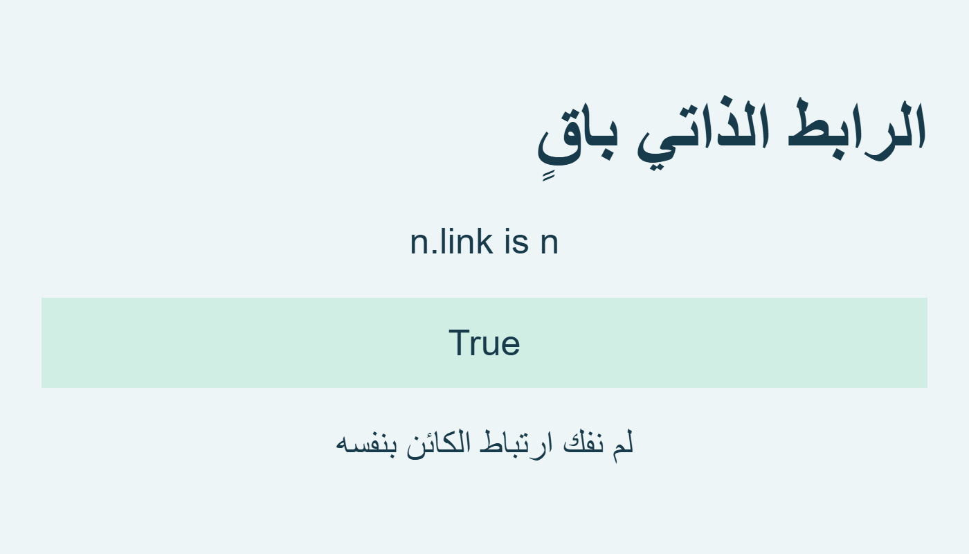 الرابط ما زال يعود للكائن نفسه
