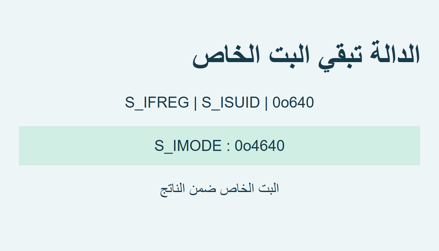 الدالة تبقي بت S_ISUID