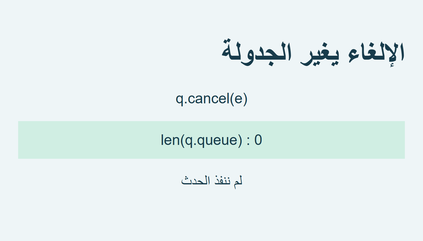 cancel يزيل الحدث