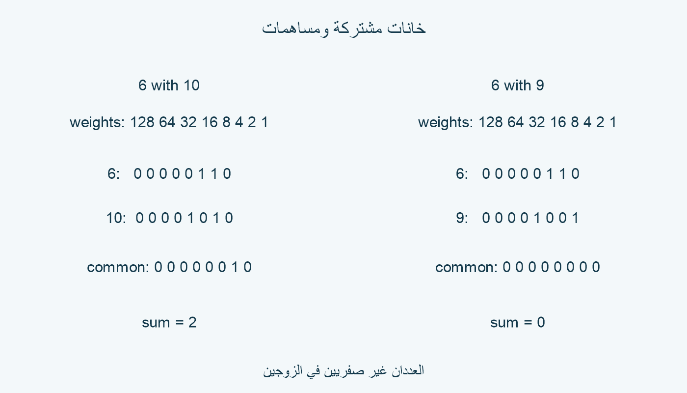 خانات ثنائية ومساهماتها المشتركة.
