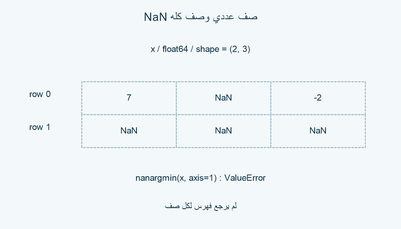 صف عددي وصف كله NaN.