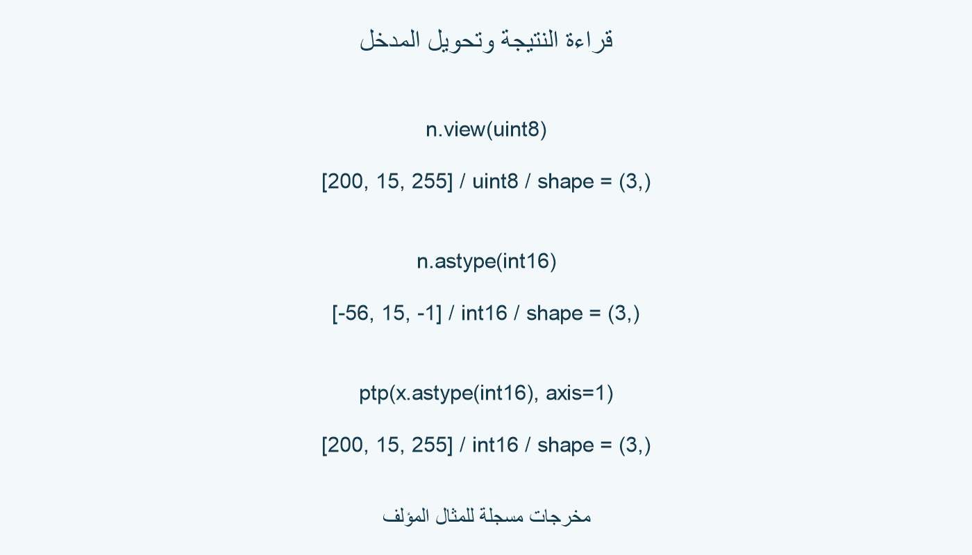 قراءة النتيجة وتحويل المدخل.