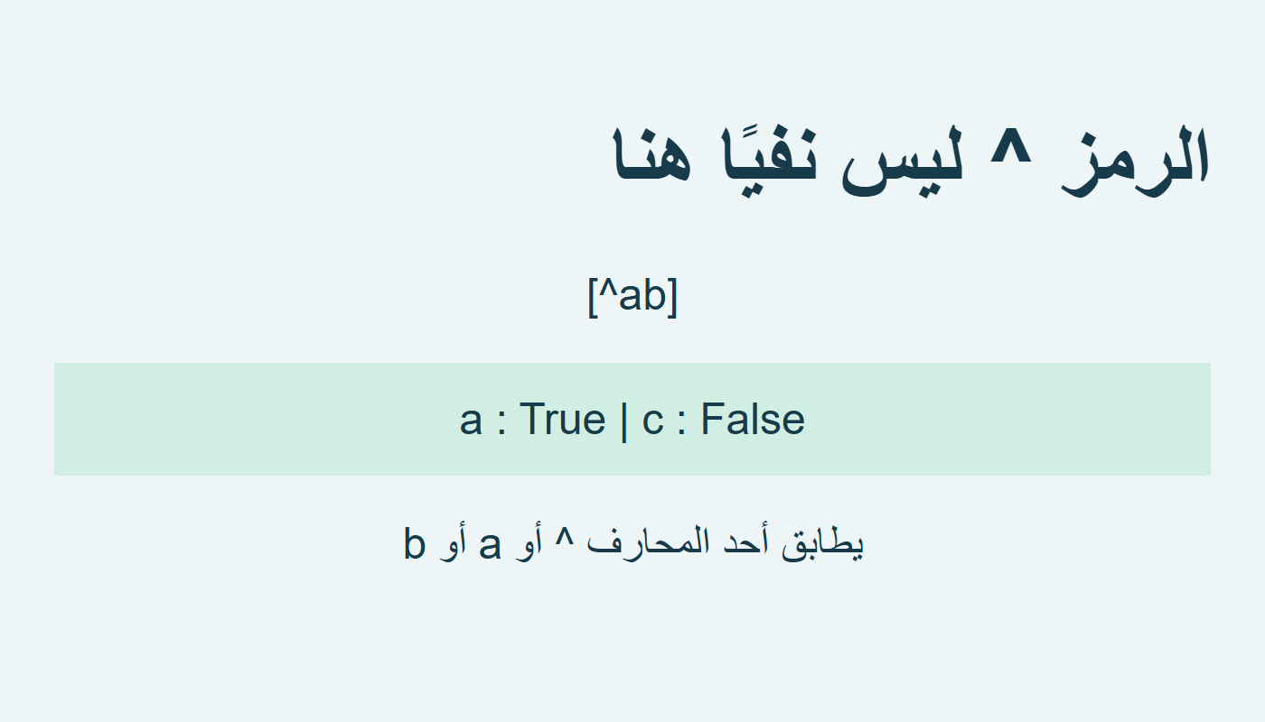 فئة تشمل علامة ^ حرفيًا