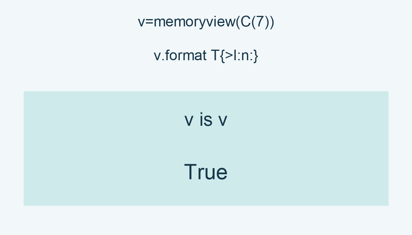 العرض نفسه؛ v is v تعطي True.