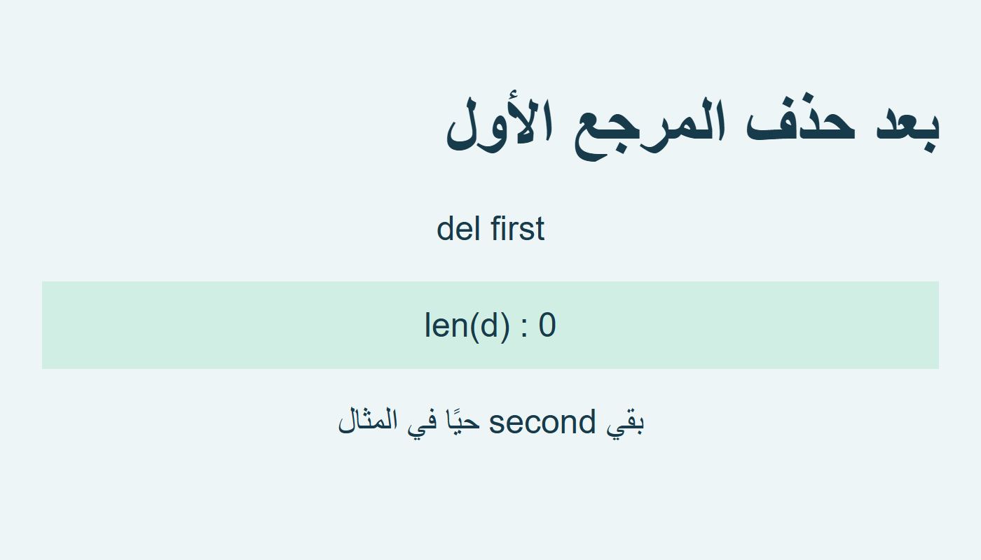 فراغ القاموس رغم بقاء المفتاح الثاني