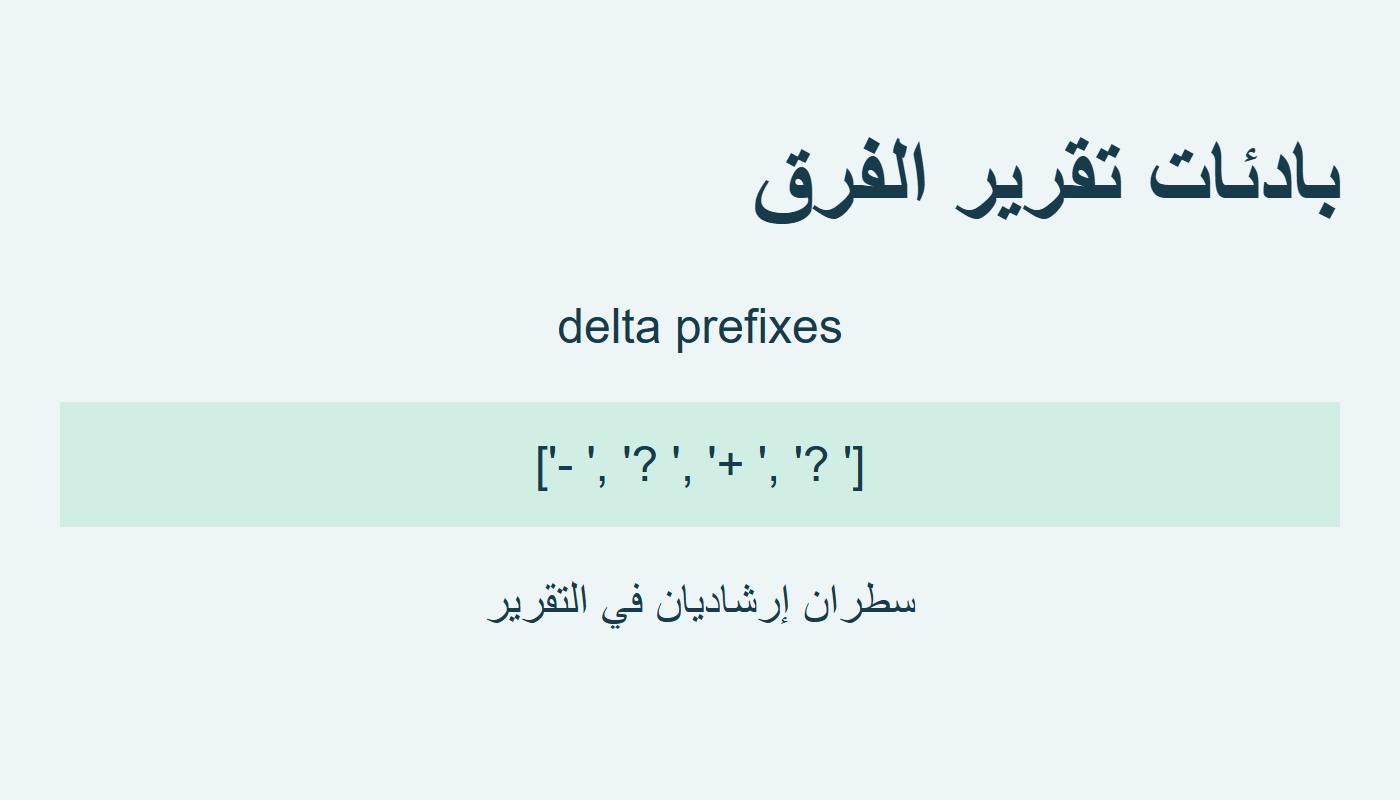 بادئات التقرير تظهر علامتي تلميح