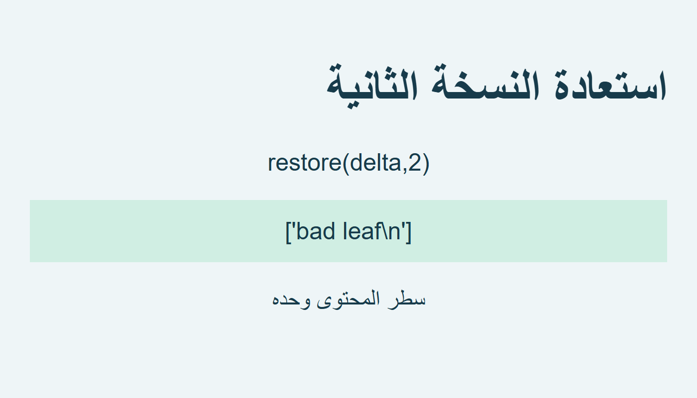 الاستعادة تعيد سطر bad leaf الأصلي