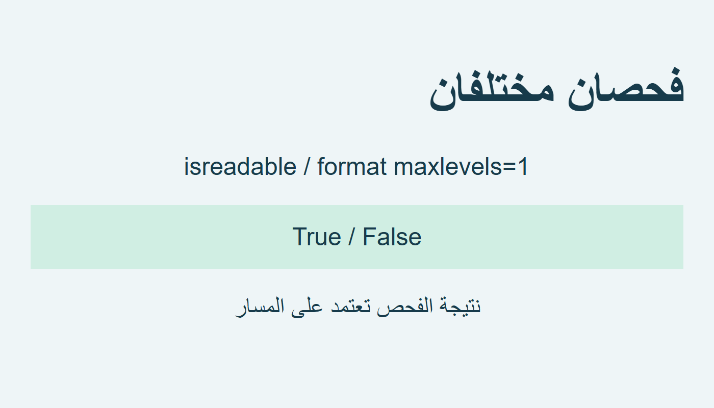 فحص القراءة والفحص بحد صريح يختلفان