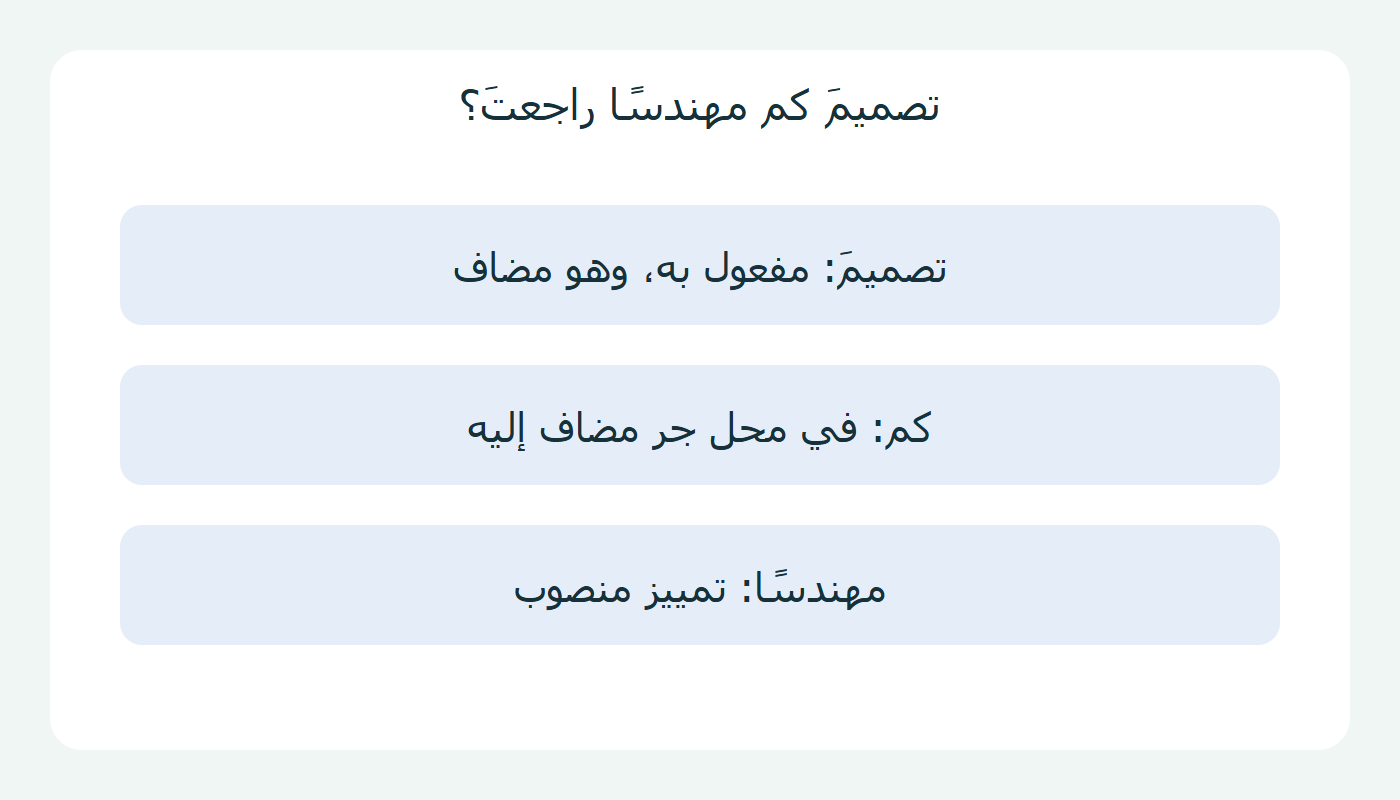المضاف وكم والتمييز