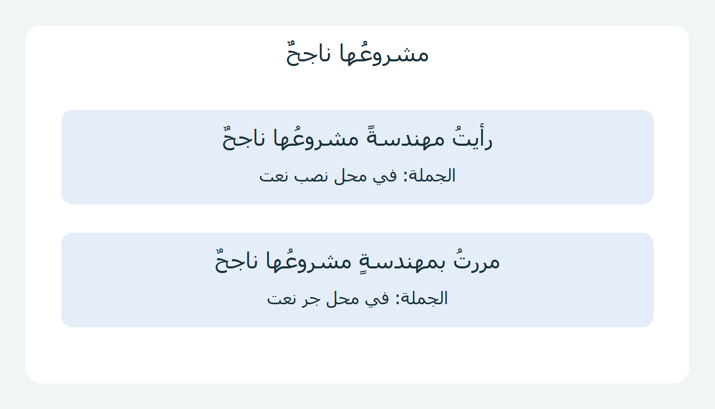 محل جملة النعت وإعراب كلماتها