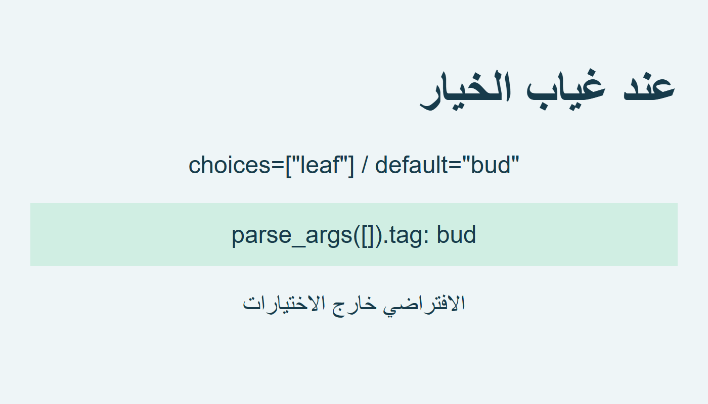 افتراضي خارج الاختيارات عند الغياب