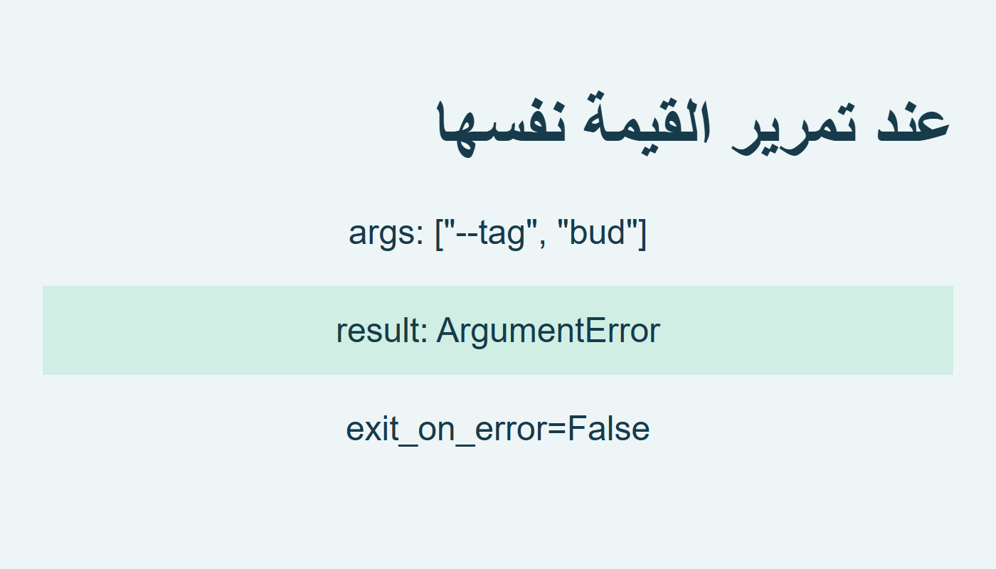 القيمة المقدمة نفسها ترفع خطأ