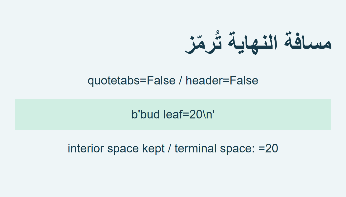 مسافة نهاية السطر ترمز مع حفظ الداخلية عند False