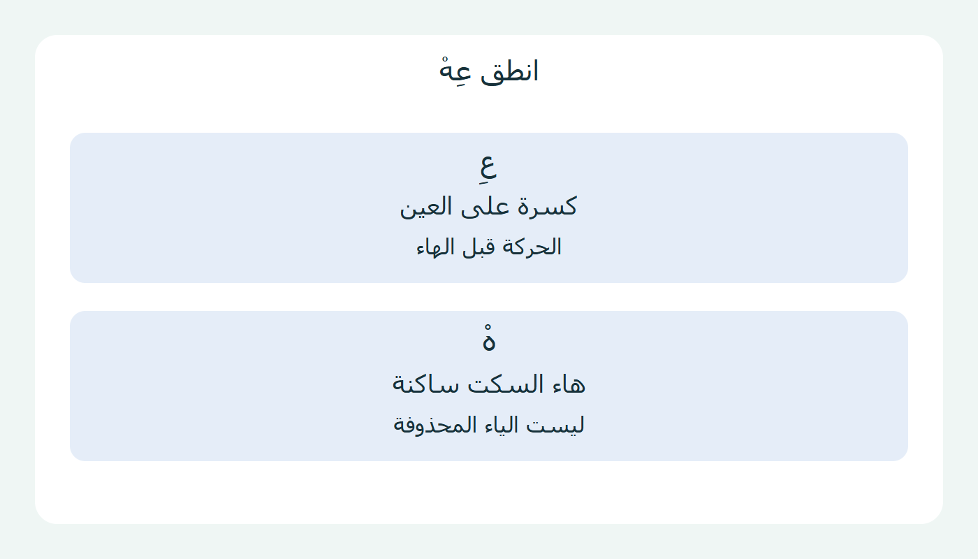 كسرة العين وهاء ساكنة