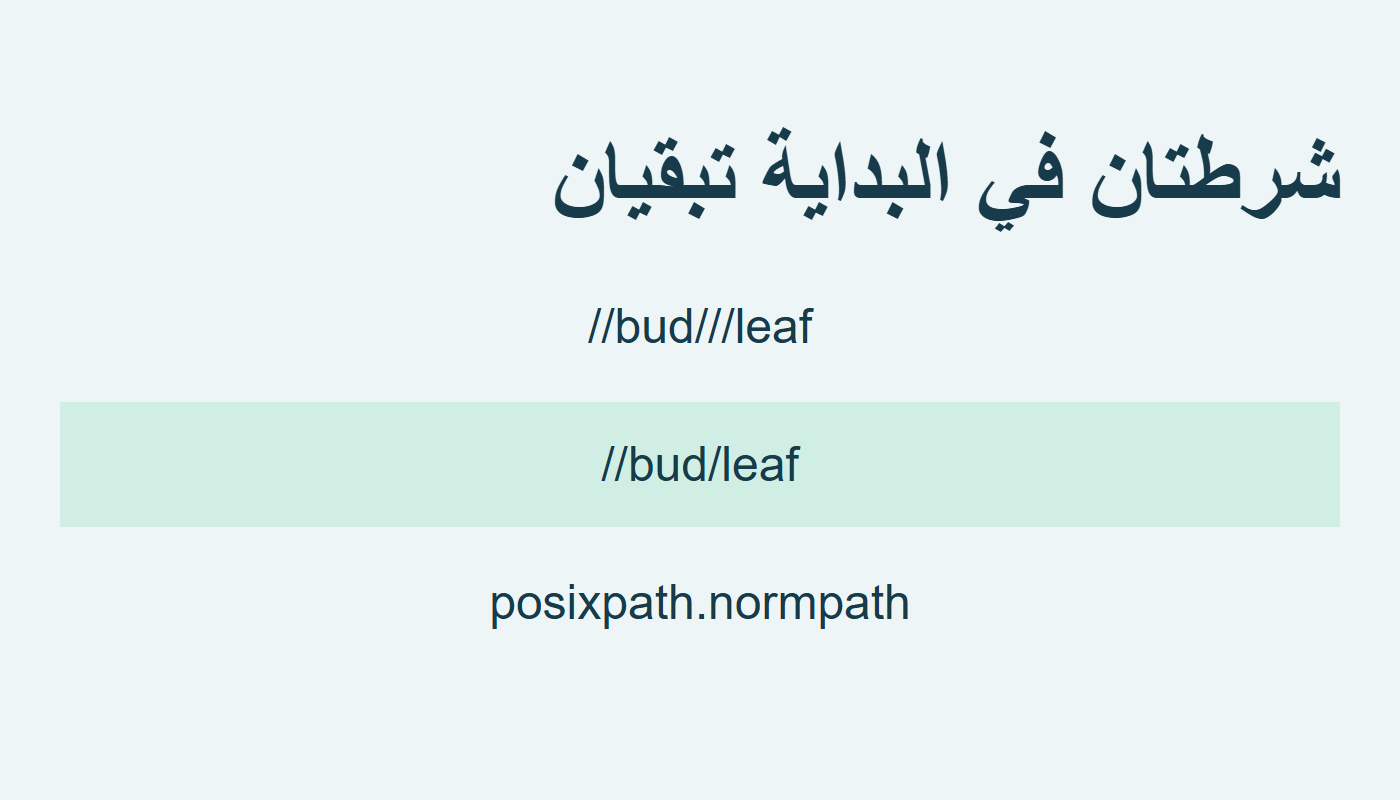 شرطتان في بداية مسار POSIX تبقيان والفواصل الداخلية تختزل