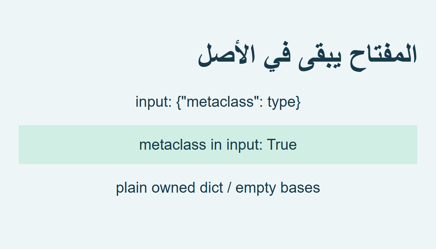 مفتاح metaclass يبقى في قاموس المدخل المؤلف