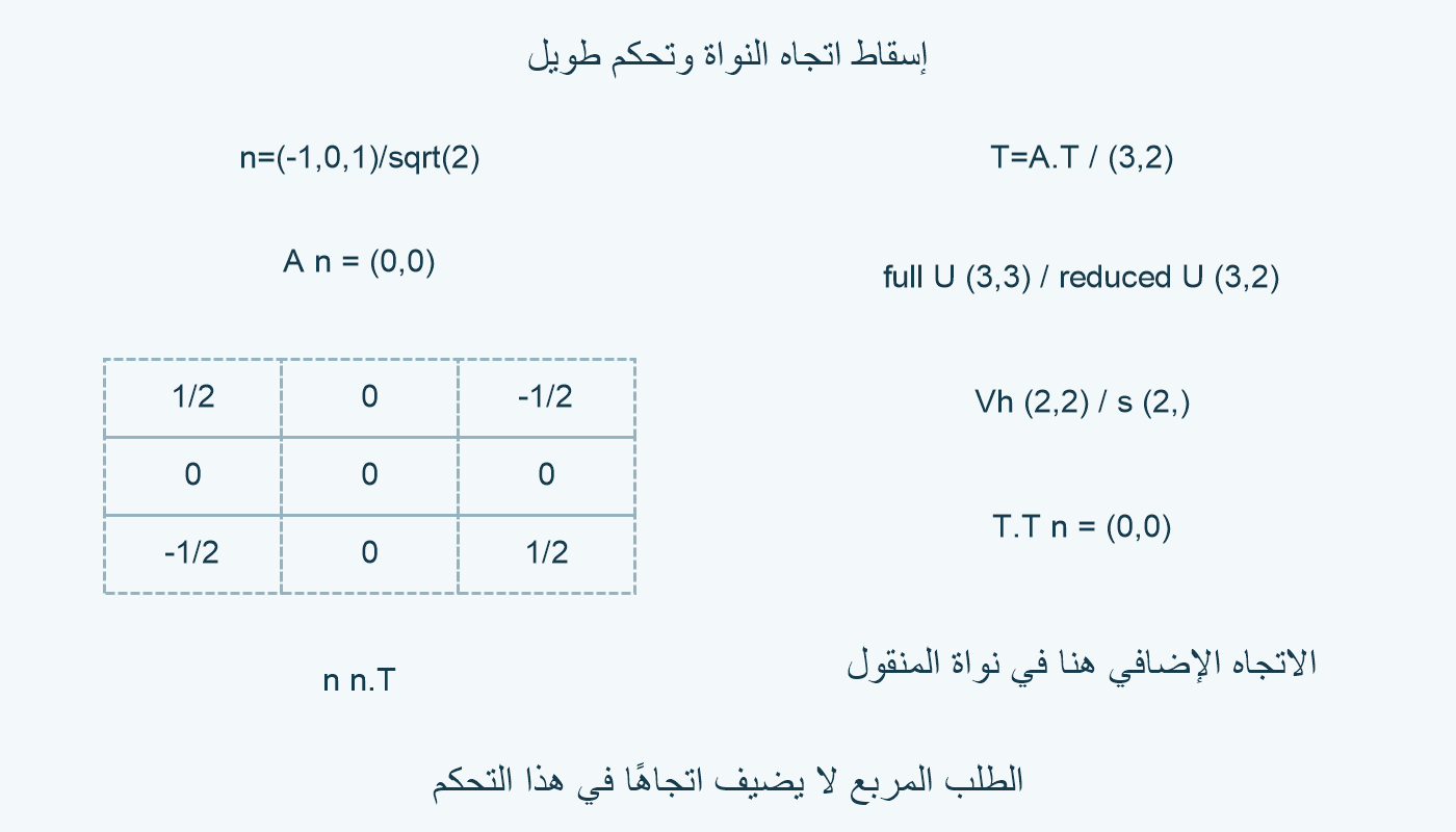 إسقاط اتجاه النواة وتحكم طويل.