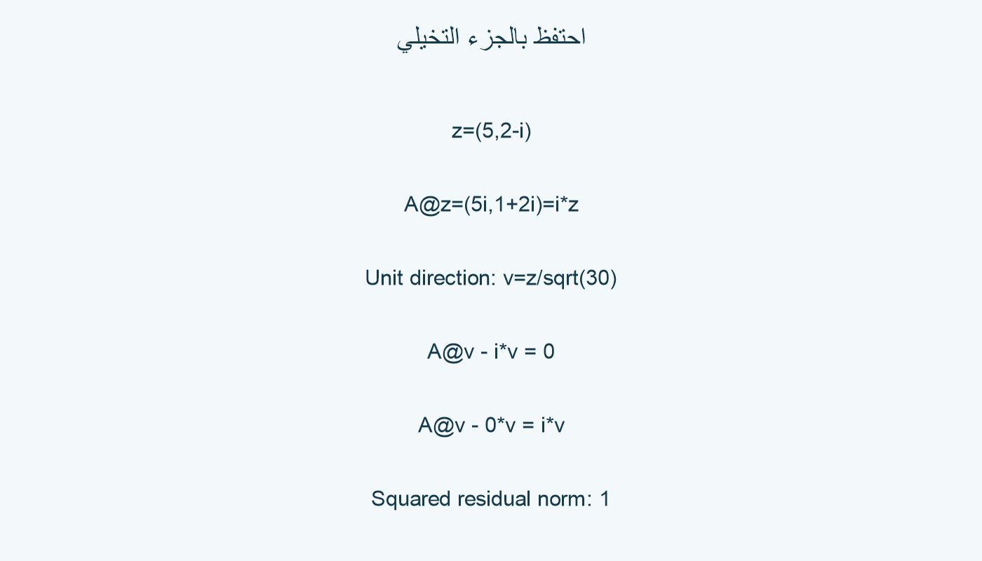 معادلة الاتجاه المركب وأثر حذف الجزء التخيلي.