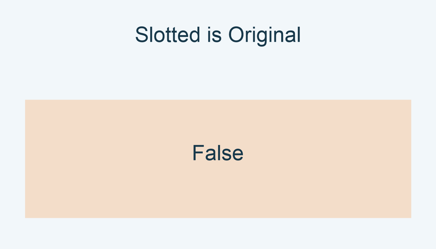 Slotted is Original: False.