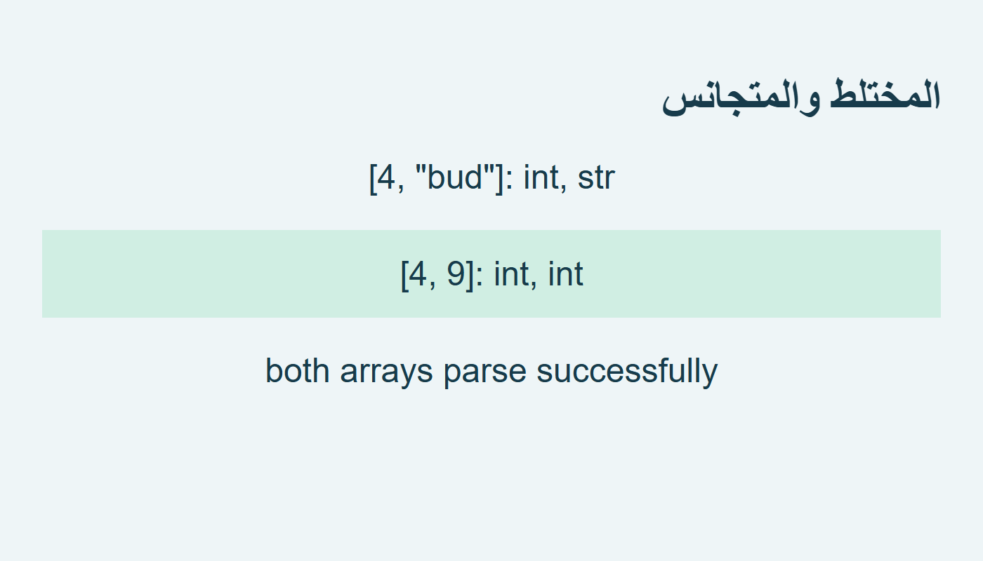 مصفوفة مختلطة ومصفوفة أعداد