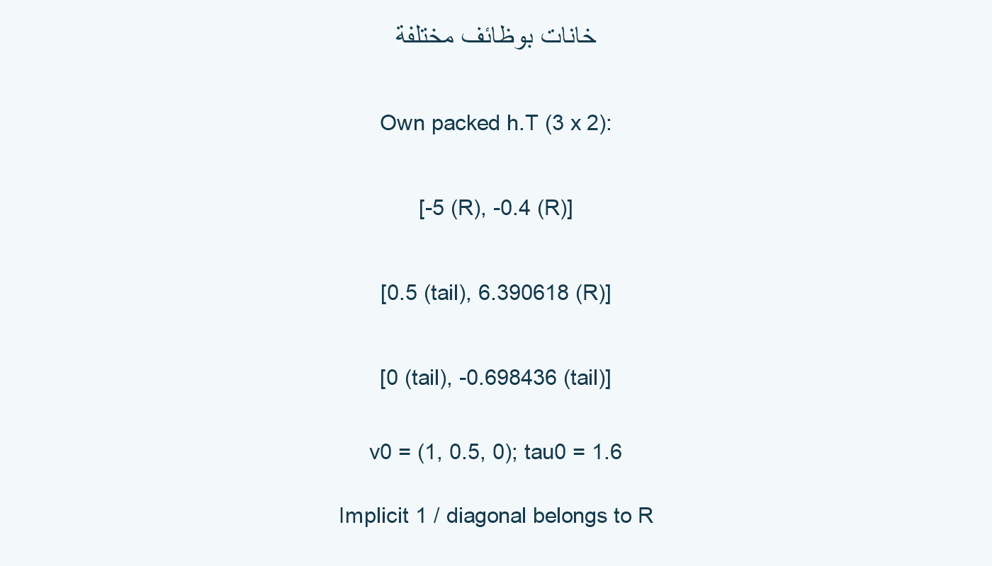 خانات R وذيول العاكسات.