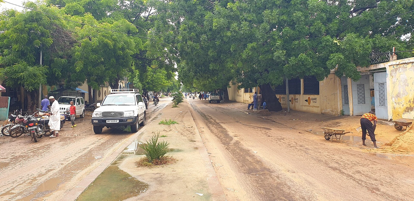 شارع أليفا زيزرتي في نجامينا بعد المطر